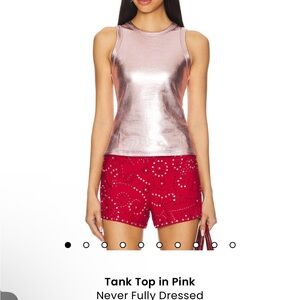 Never Fully Dressed Metallic Pink Tank Top